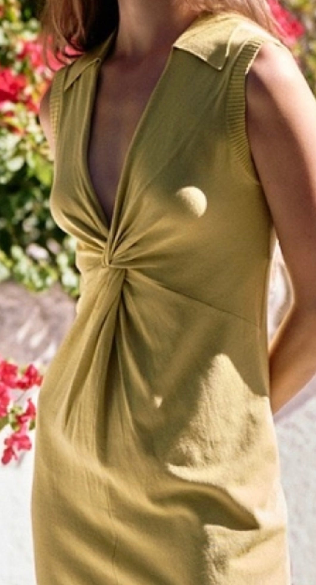 Collared Twist Sweater Dress