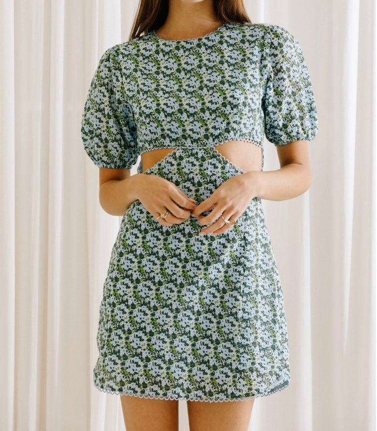 Floral Print Cut-Out Mini Dress L & Em Online Boutique Floral Print Cut-Out Mini Dress L & Em Online Boutique
