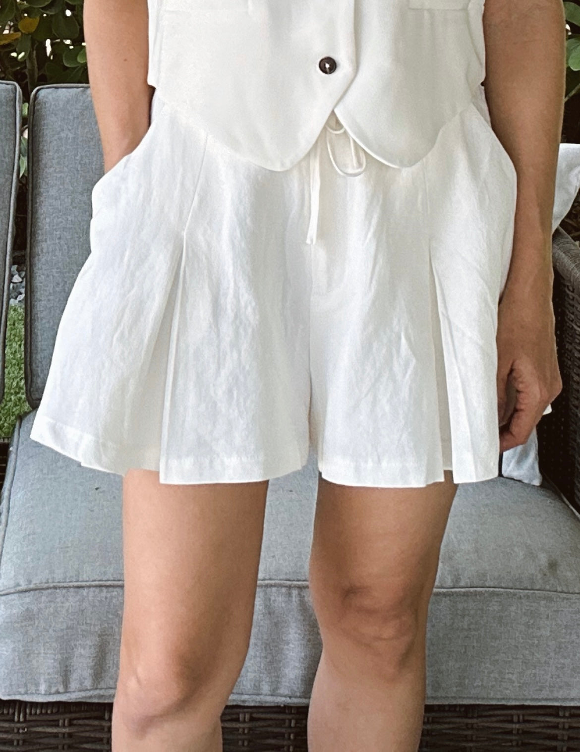 White Linen Skort