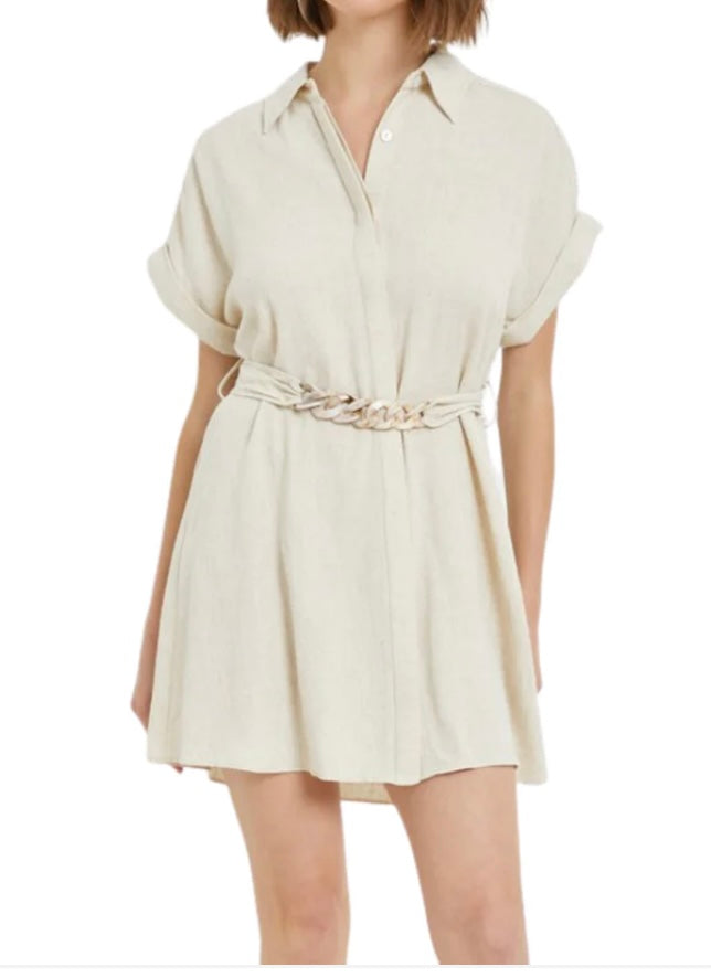 Linen Belted Dress