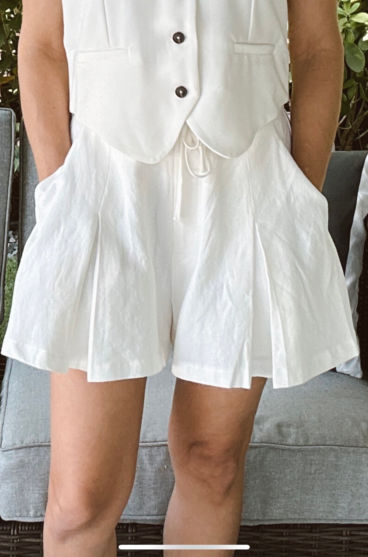 White Linen Skort