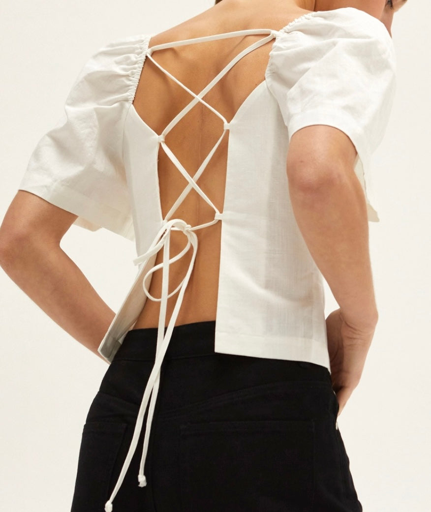 Ivory Backless Top