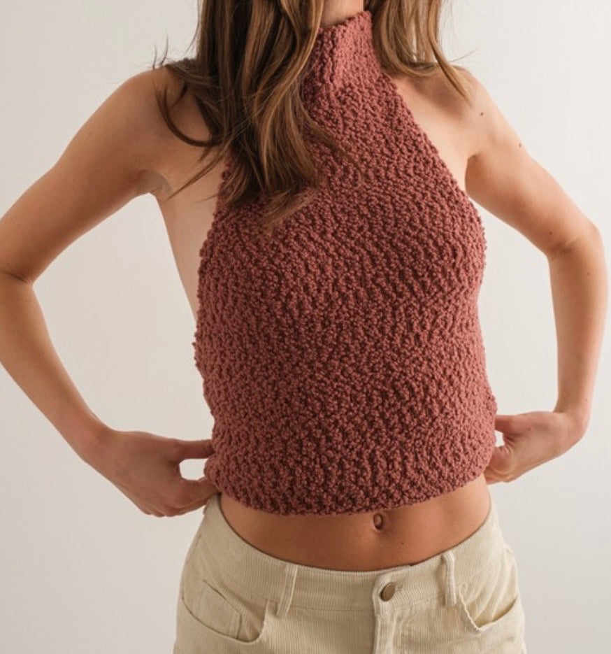 Chenille Halter Top