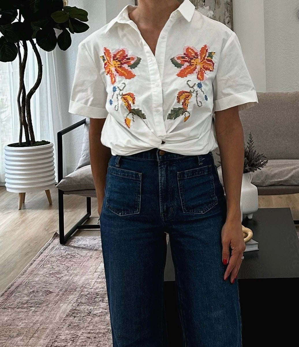 Embroidered Button Down