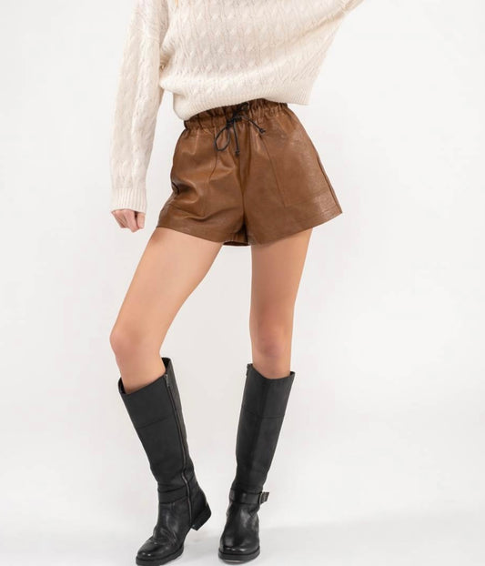 Faux Leather Shorts